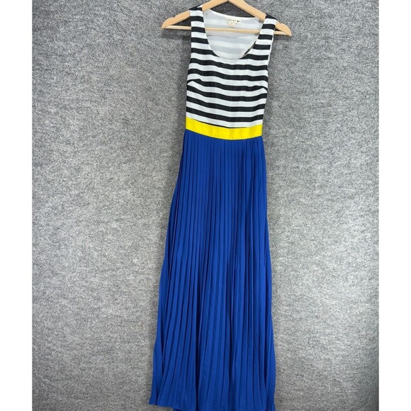 Double Zero Dress Women S Small Blue Striped Maxi Long Sleeveless Round Neck - Picture 1 of 5
